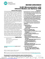 MAXQ612 datasheet pdf MAXIM - Dallas Semiconductor