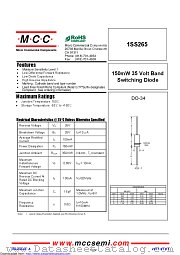1SS265 datasheet pdf Micro Commercial Components