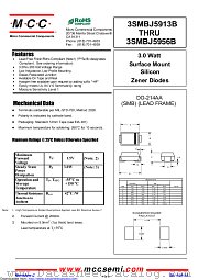 3SMBJ5926B datasheet pdf Micro Commercial Components