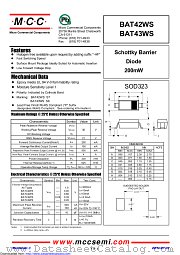 BAT43WS datasheet pdf Micro Commercial Components