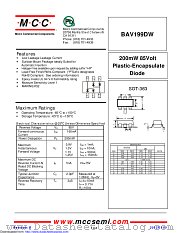 BAV199DW datasheet pdf Micro Commercial Components