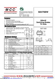 BAV70DW datasheet pdf Micro Commercial Components