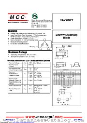 BAV70WT datasheet pdf Micro Commercial Components