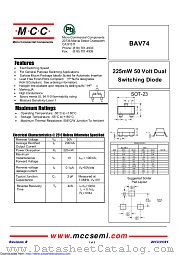 BAV74 datasheet pdf Micro Commercial Components
