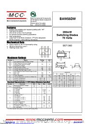 BAW56DW datasheet pdf Micro Commercial Components