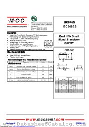 BC846S datasheet pdf Micro Commercial Components