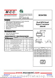 BC847BS datasheet pdf Micro Commercial Components