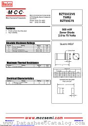 BZT55C75 datasheet pdf Micro Commercial Components