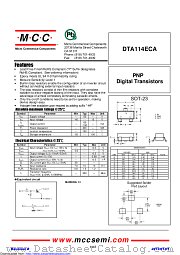 DTA114ECA datasheet pdf Micro Commercial Components