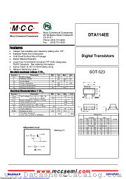 DTA114EE datasheet pdf Micro Commercial Components