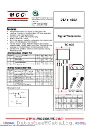 DTA114ESA datasheet pdf Micro Commercial Components