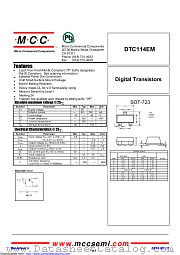 DTC114EM datasheet pdf Micro Commercial Components