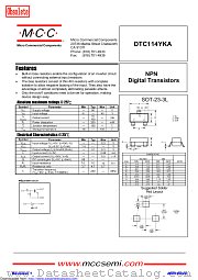 DTC114YKA datasheet pdf Micro Commercial Components