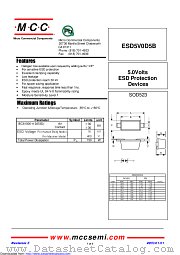 ESD5V0D5B datasheet pdf Micro Commercial Components