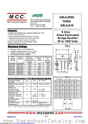 GBJL602 datasheet pdf Micro Commercial Components