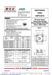 GBPC50005 datasheet pdf Micro Commercial Components