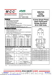 GBU15G datasheet pdf Micro Commercial Components