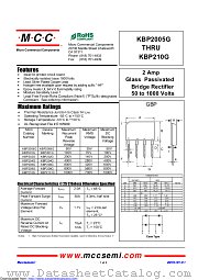 KBP206G datasheet pdf Micro Commercial Components