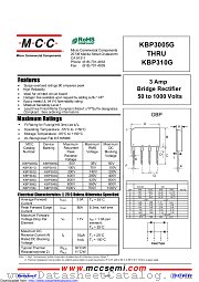 KBP310G datasheet pdf Micro Commercial Components