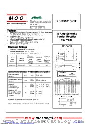 MBRB10100CT datasheet pdf Micro Commercial Components