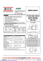 MBRB10200CT datasheet pdf Micro Commercial Components