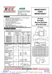 MBRB1660CT datasheet pdf Micro Commercial Components