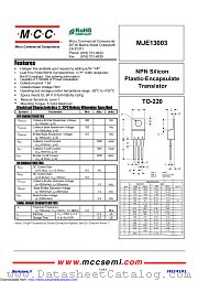 MJE13003 datasheet pdf Micro Commercial Components