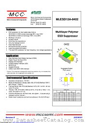 MLESD12A-0402 datasheet pdf Micro Commercial Components