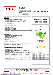 MLESD24B-0603 datasheet pdf Micro Commercial Components