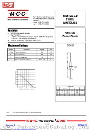 MMTZJ3.3A datasheet pdf Micro Commercial Components