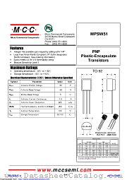 MPSW51 datasheet pdf Micro Commercial Components