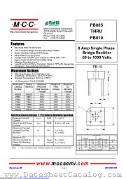 PB805 datasheet pdf Micro Commercial Components