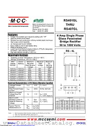 RS405GL datasheet pdf Micro Commercial Components