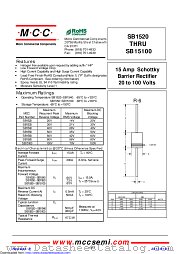 SB15100 datasheet pdf Micro Commercial Components