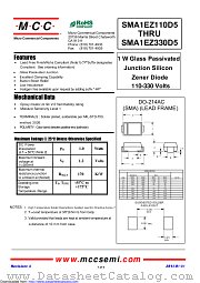 SMA1EZ330D5 datasheet pdf Micro Commercial Components