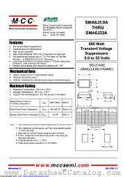 SMA6J26A datasheet pdf Micro Commercial Components