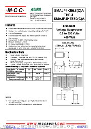 SMAJP4KE62CA datasheet pdf Micro Commercial Components