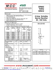 SR802 datasheet pdf Micro Commercial Components