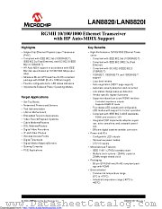 LAN8820-ABZJ-TR datasheet pdf Microchip