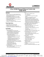 LAN9354 datasheet pdf Microchip