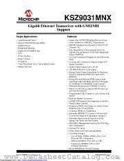 KSZ9031MNXCC-TR datasheet pdf Microchip