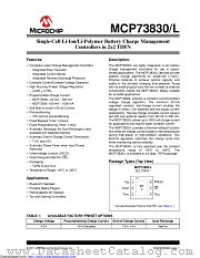 MCP73830 datasheet pdf Microchip