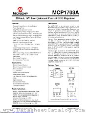 MCP1703A datasheet pdf Microchip