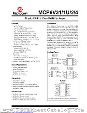 MCP6V31UT-E/LT datasheet pdf Microchip