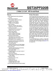 SST25PF020B-80-4C-QAE-T datasheet pdf Microchip