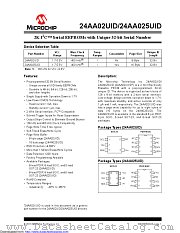 24AA025UID datasheet pdf Microchip