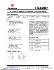 25AA02UID datasheet pdf Microchip