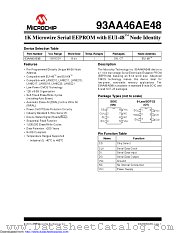 93AA46AE48 datasheet pdf Microchip