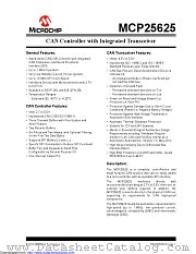 MCP25625 datasheet pdf Microchip