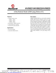 HV9922 datasheet pdf Microchip